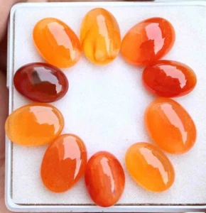 Hermosa piedra preciosa cabujón suelta naranja ovalada de cornalina natural 46,1 quilates 10*14 mm - Imagen 1 de 3