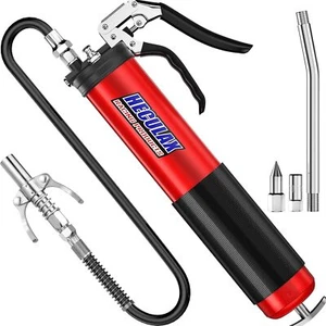 Grease Gun with Quick Release Coupler 14 oz Grease Gun 18 Inch Spring Flex Hose - Picture 1 of 5