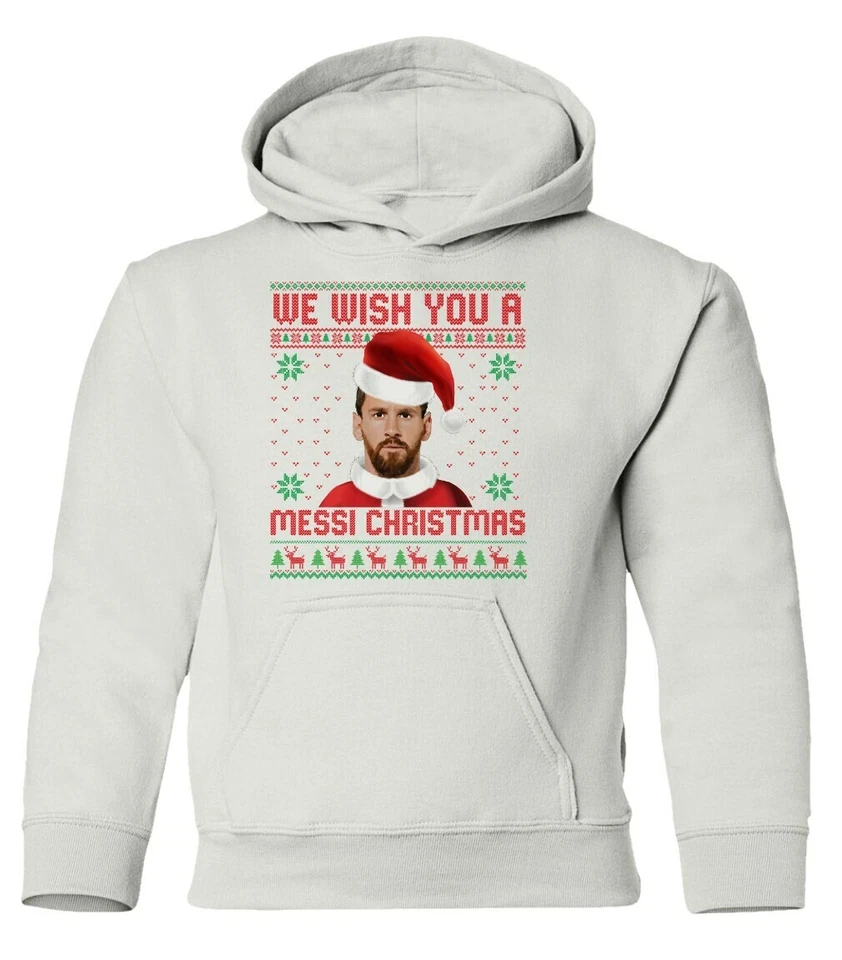 Camiseta de Navidad Messi | Suéter feo de fútbol navideño sudadera con capucha juvenil Foto 1 de 1