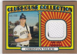 2021 Topps Heritage Clubhouse Collection Relics Gold Christian Yelich #66/99 - Picture 1 of 1