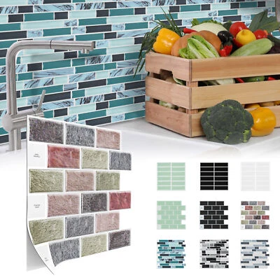10x3D Fliesenaufkleber Selbstklebende Küche Wandfliesen Aufkleber Badezimmer 1m² - Bild 1 von 4