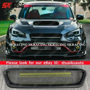 Matte Black FRP Front Bumper Mesh Grille Grill Fits SUBARU WRX STI 2015-2017 - Picture 1 of 18