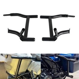 Black Rear Saddlebag Guard Crash Bars For Harley FLTR FLHT FLHR FLHX 2009-Later - Picture 1 of 9