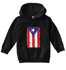 Puerto Rico - Distressed Flag Strong Proud Pride Toddler/Youth Hoodie - Picture 1 of 12