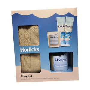 Horlicks Cozy Set Knitted Socks Malt Scented Candle & Instant Horlicks Sachets - Picture 1 of 18