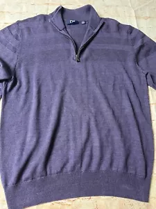 CUTTER BUCK Purple Half Zip Pullover Sweater Merino Wool Blend Sweater Men S - Picture 1 of 7