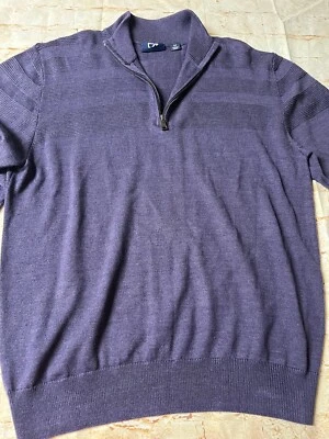 CUTTER BUCK Purple Half Zip Pullover Sweater Merino Wool Blend Sweater Men S - Image 1 of 4
