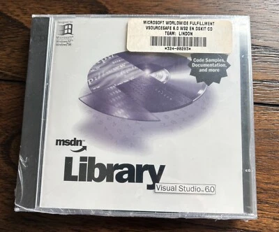 Microsoft MSDN Library Visual Studio  6.0 Two CD Set -SEALED in plastic w/CD Key - Image 1 of 2
