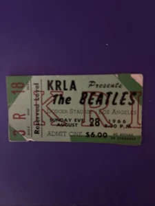 The Beatles KRLA presents - dodger Stadium Los Angeles ticket stub 1966 - Picture 1 of 2