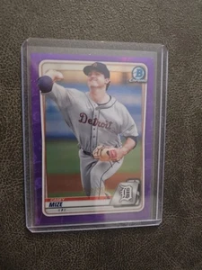  2020 BOWMAN CHROME PROSPECTS CASEY MIZE PURPLE REFRACTOR #/250  DETROIT TIGERS  - Picture 1 of 2