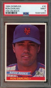 1984 Donruss #30 Ron Darling MINT #30 On Back PSA 9 New York Mets 2051 - Picture 1 of 2