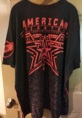 Camiseta AMERICAN FIGHTER Hombre Talla 4XL Negra Naranja Gráfico Doble Cara Foto 1 de 4