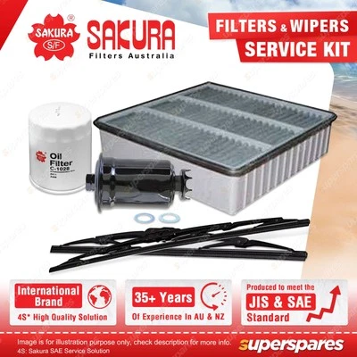 Sakura Front Wiper Blades & Filter Service Kit for Proton Jumbuck C97P 1.5L - image 1 of 2