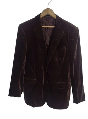 Ralph Lauren Mens Velvet Blazer Sport Coat 42R Brown 2 Button Office Holiday - Image 1 of 4