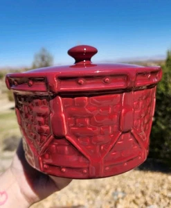 Longaberger Paprika Rosso Tessuto Tradizioni Ceramica Casseruola Piatto Fattoria USA - Foto 1 di 18