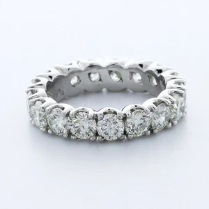 4ct tw I VS2 Round Cut Natural Certified Diamonds Platinum Classic Eternity Band - Picture 1 of 3