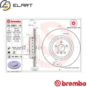 2x BRAKE DISC 09.D901.13 FOR BMW X7/G07 X6/G06/F96 X5/G05/F95/Van 8/G14/F91/X4 - Picture 1 of 9