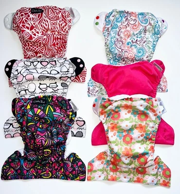 Lote de 6 pañales de bolsillo BumGenius Girl sistema operativo perfecto estado Foto 1 de 4