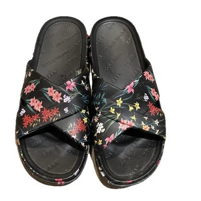 Cole Haan Grand 360 Findra 黑色花卉泳池拖鞋凉鞋男女通用 M6 W8 — 第 1/4 张图片