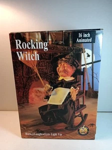 Gemmy 1991 Halloween Rocking Witch Animated Cackling Glow Eyes Sound Activated - Bild 1 von 20