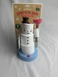NWT Hallmark Jokin' in the John Christmas Figurine, Snowman, Motion Activated - Picture 1 of 5