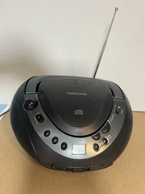 Memorex Boombox Reproductor de CD Radio Auxiliar con Cable - 2010 Probado Funciona Negro Foto 1 de 4