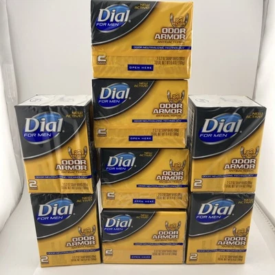 Jabón en barra de armadura de olor Dial para hombres antibacteriano 16 barras totales 3,2 OZ DESCONTINUADO Foto 1 de 4