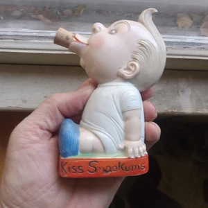 KISS SNOOKUMS CUTE BABY FIGURAL SCHAFER VATER CERAMIC LIQUOR BOTTLE WITH CORK - Picture 1 of 9