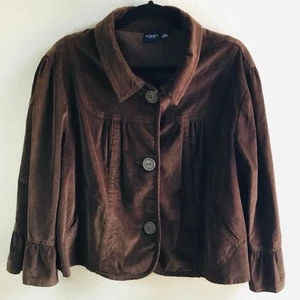Sonoma VTG Y2K Brown Corduroy Cottagecore Goblincore Fairy Button Up Jacket XL - Picture 1 of 9