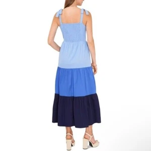 Riley & Rae Boho Multi Blau Colorblock Ärmellos Pull On Stufen Maxikleid - Bild 1 von 16