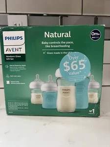 Philips Avent Glass Natural Bottle with Natural Response Nipple Baby Set - 7pc - Picture 1 of 7