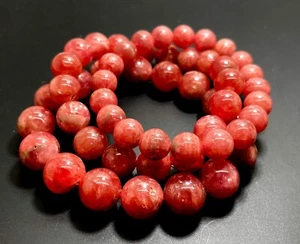 Bracciale Perline Pietra Preziosa Rodocrosite Rodocrosite Lucidata Naturale AAA PGB236 - Foto 1 di 7