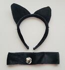 NEW  Black cat aliceband headband collar bell choker set fancy dress costume