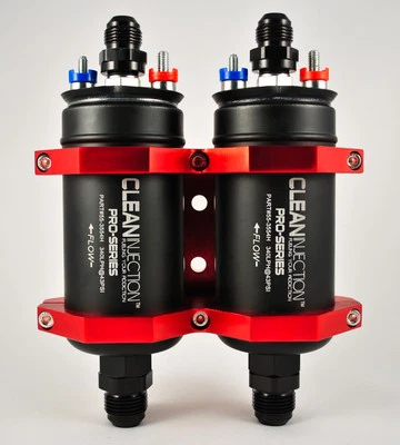 RED Twin 340LPH inline high flow fuel pump 8an 10an bosch 044 style external  - Image 1 of 4