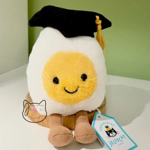 AUTHENTIC Jellycat Amuseables GRADUATION BOILED EGG New BNWT Soft Plush Toy Food - Picture 1 of 7