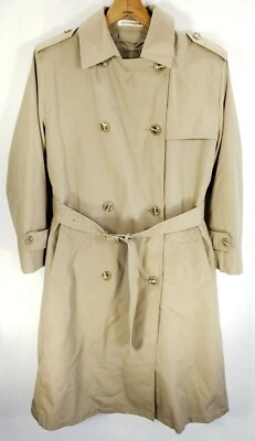 Chaqueta gabardina vintage Misty Harbor para mujer 12P caqui tostado forrada aspecto retro Foto 1 de 4