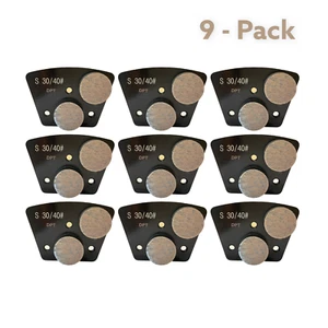 9 Pack Trapezoidal Grinding Discs for Bolt-on Concrete Grinder Hard Bond 30 Grit - Picture 1 of 12