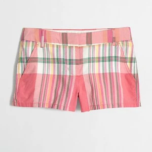 J.CREW Ladies 3" Madras Short Strawberry Plaid Size 6 New with Tag - Picture 1 of 3