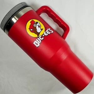 Buc-ee's Forty 40 oz Tumbler Mug Yukon Outfitters Slider Lid Bucees Red 10 3/8" - Picture 1 of 9