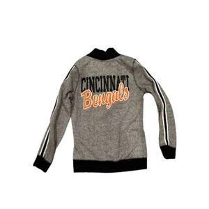 Nfl bengals cincinnati medium kids 1/4 zip grey light weight sweatshirt - Picture 1 of 6