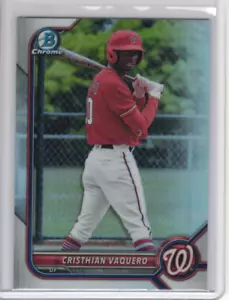 Cristhian Vaquero 2022 Bowman Draft Chrome Refractor BDC-64 Washington Nationals - Picture 1 of 2