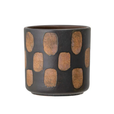 Deko Blumentopf Übertopf Terrakotta schwarz braun Skandinavisch Bloomingville - Bild 1 von 4