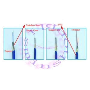 250M LC-LC 4 Strand Indoor Armored Fiber Cable SingleMode 9/125 Fiber Patch Cord - Afbeelding 1 van 1