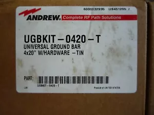 ANDREW UGBKIT-0420-T Universal Ground Bar 4X20" W/Hardware-TIN - Picture 1 of 4