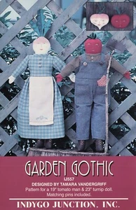 GARDEN GOTHIC Tomato Man & Turnip Doll by Indygo Junction UNCUT Pattern IJ557 - Picture 1 of 3