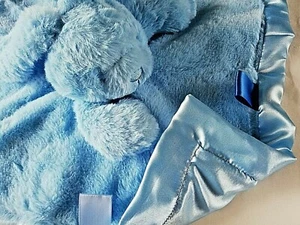 Newborn Baby Teddy Comforter BLUE BUNNY COMFORTER W/RIBBONS Soft Toy - Picture 1 of 6