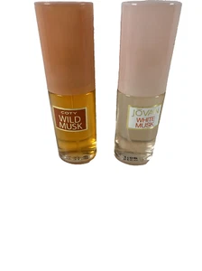 Estate 2 Bottles JOVAN WHITE MUSK/ COTY WILD MUSK For Woman Cologne Spray 1 Oz - Picture 1 of 6