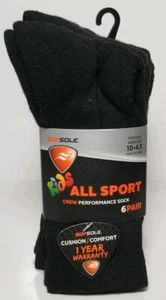 SOFSOLE KIDS ALL SPORT CREW PERFORMANCE SOCK 6 PAIRS FITS KID'S SHOE SIZE 10-4.5 - Picture 1 of 3