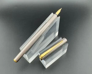 Montblanc Noblesse Brushed Steel Fountain Pen First Gen 14K Gold Extra-Fine Nib - Picture 1 of 14