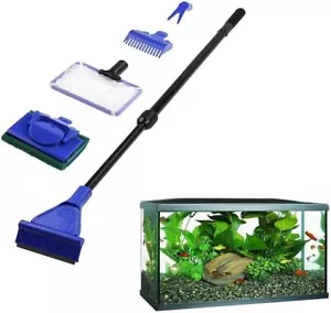 5 Aquarium Tank Kit Fische Net Rake Algen Zubehör Scheibenreiniger Reinigungsset - Bild 1 von 9